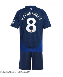 Günstige Manchester United Bruno Fernandes #8 Auswärts Trikotsatzt Kinder 2024-25 Kurzarm (+ Kurze Hosen)